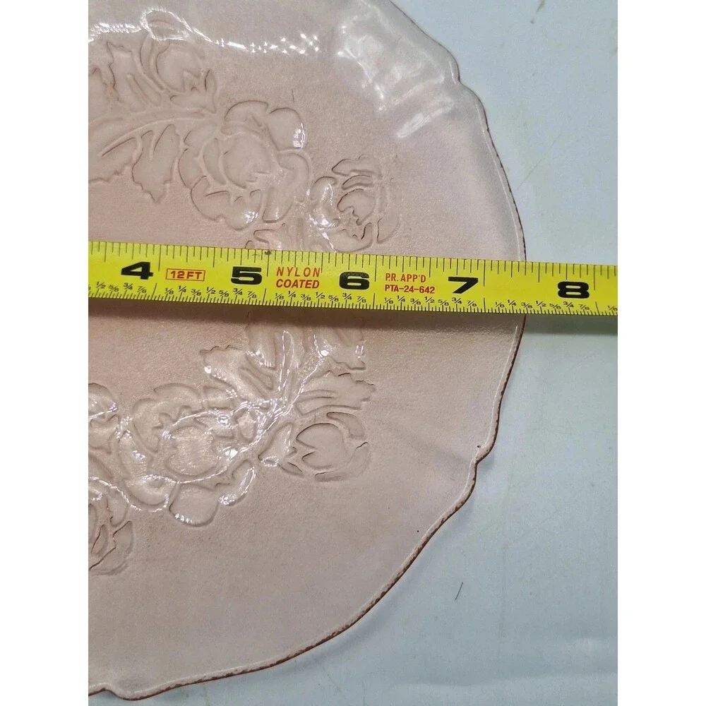 Set Of 3 Vtg Arcoroc France Rosaline Floral Pink Glass Salad Plates
